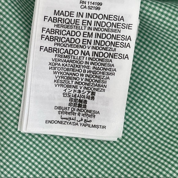 QUIKSILVER button down shirt Casual short sleeve shirt Men’s green white XL - Picture 10 of 10